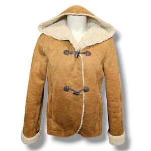 CATHERINE MALANDRINO Sherpa Lined Camel Jacket, XS